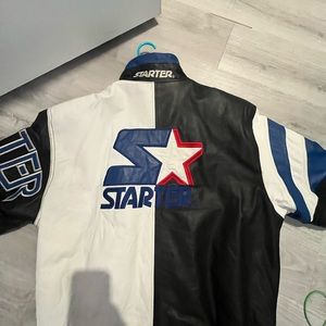 Starter Vintage colorblock leather jacket 90s